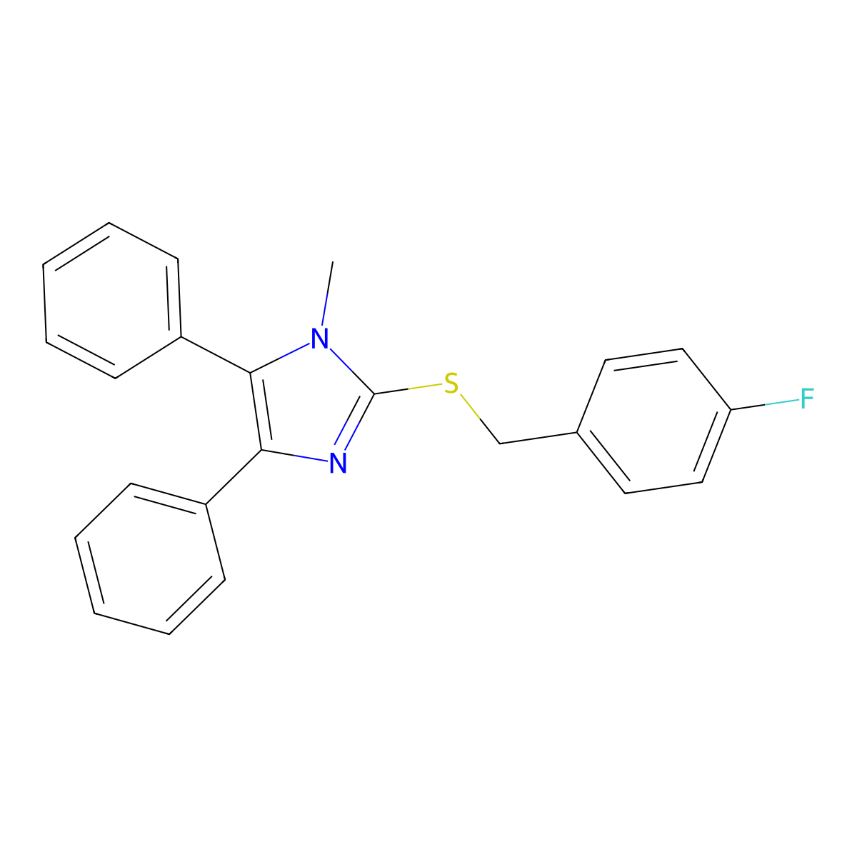 4-fluorobenzyl 1-methyl-4,5-diphenyl-1H-imidazol-2-yl sulfide molecular structure, CAS 339277-61-1