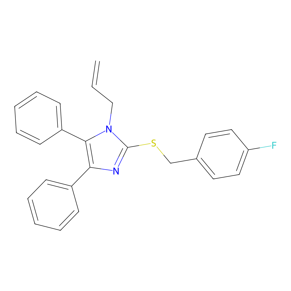 1-allyl-2-[(4-fluorobenzyl)sulfanyl]-4,5-diphenyl-1H-imidazole molecular structure, CAS 339277-62-2