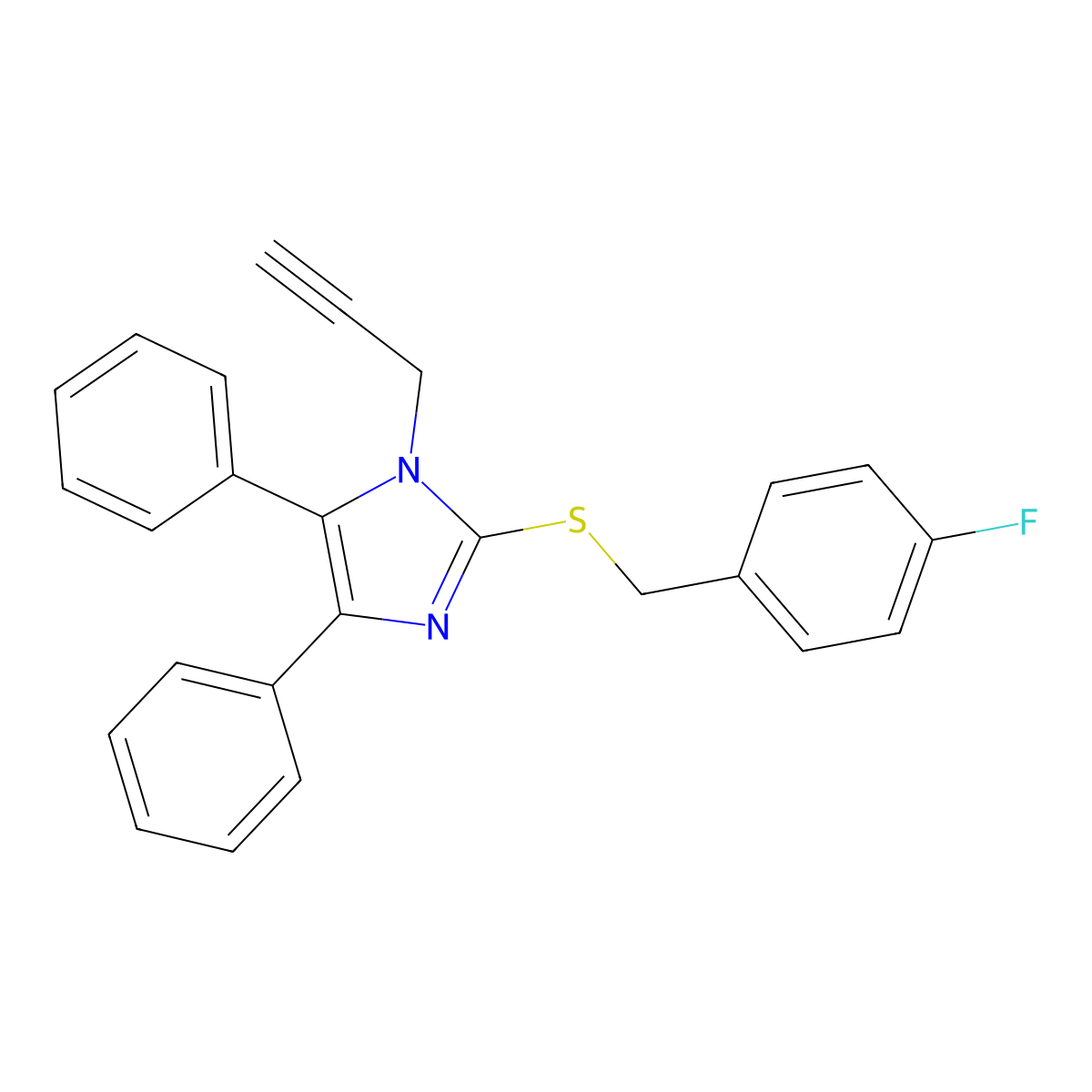 4,5-diphenyl-1-(2-propynyl)-1H-imidazol-2-yl 4-fluorobenzyl sulfide molecular structure, CAS 339277-63-3
