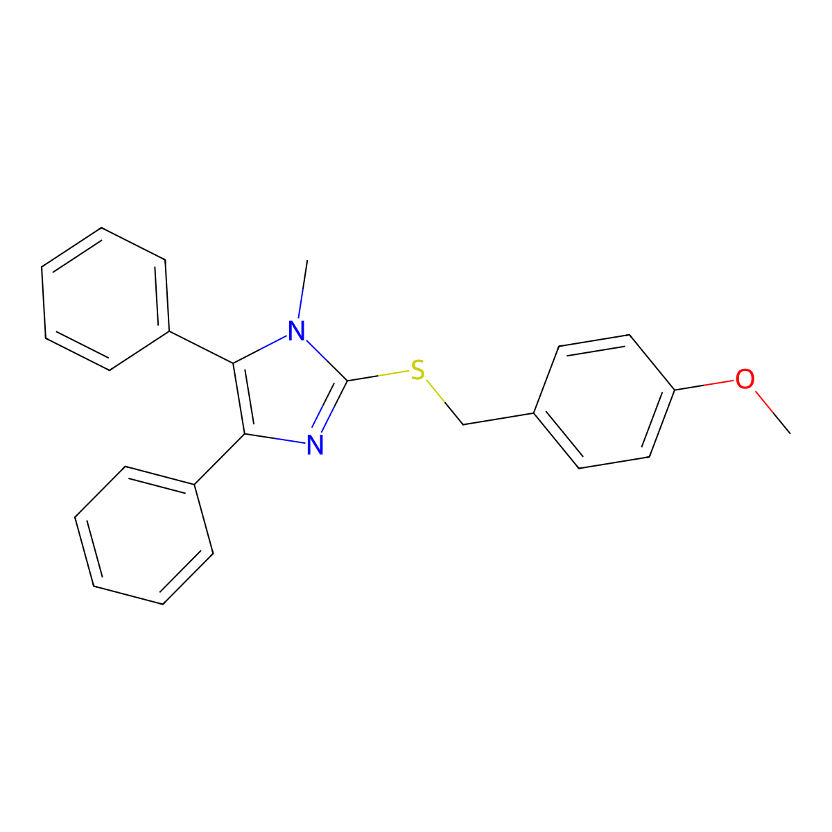 methyl 4-{[(1-methyl-4,5-diphenyl-1H-imidazol-2-yl)sulfanyl]methyl}phenyl ether molecular structure, CAS 339277-67-7
