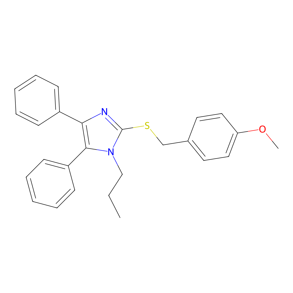 4-{[(4,5-diphenyl-1-propyl-1H-imidazol-2-yl)sulfanyl]methyl}phenyl methyl ether molecular structure, CAS 339277-68-8