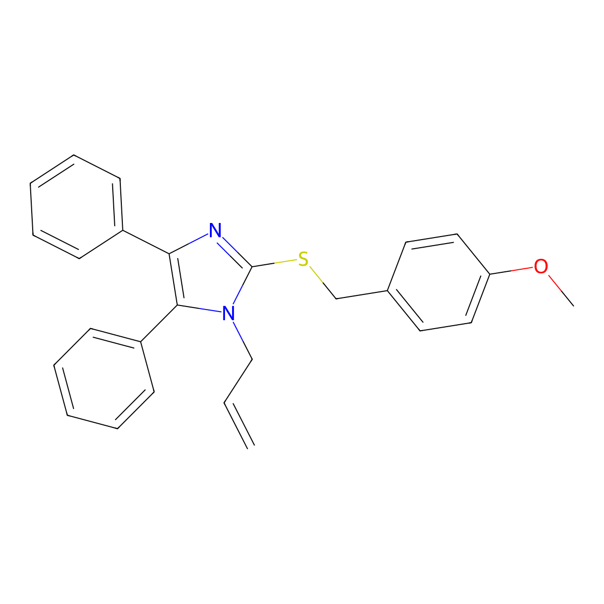 1-allyl-2-[(4-methoxybenzyl)sulfanyl]-4,5-diphenyl-1H-imidazole molecular structure, CAS 339277-69-9