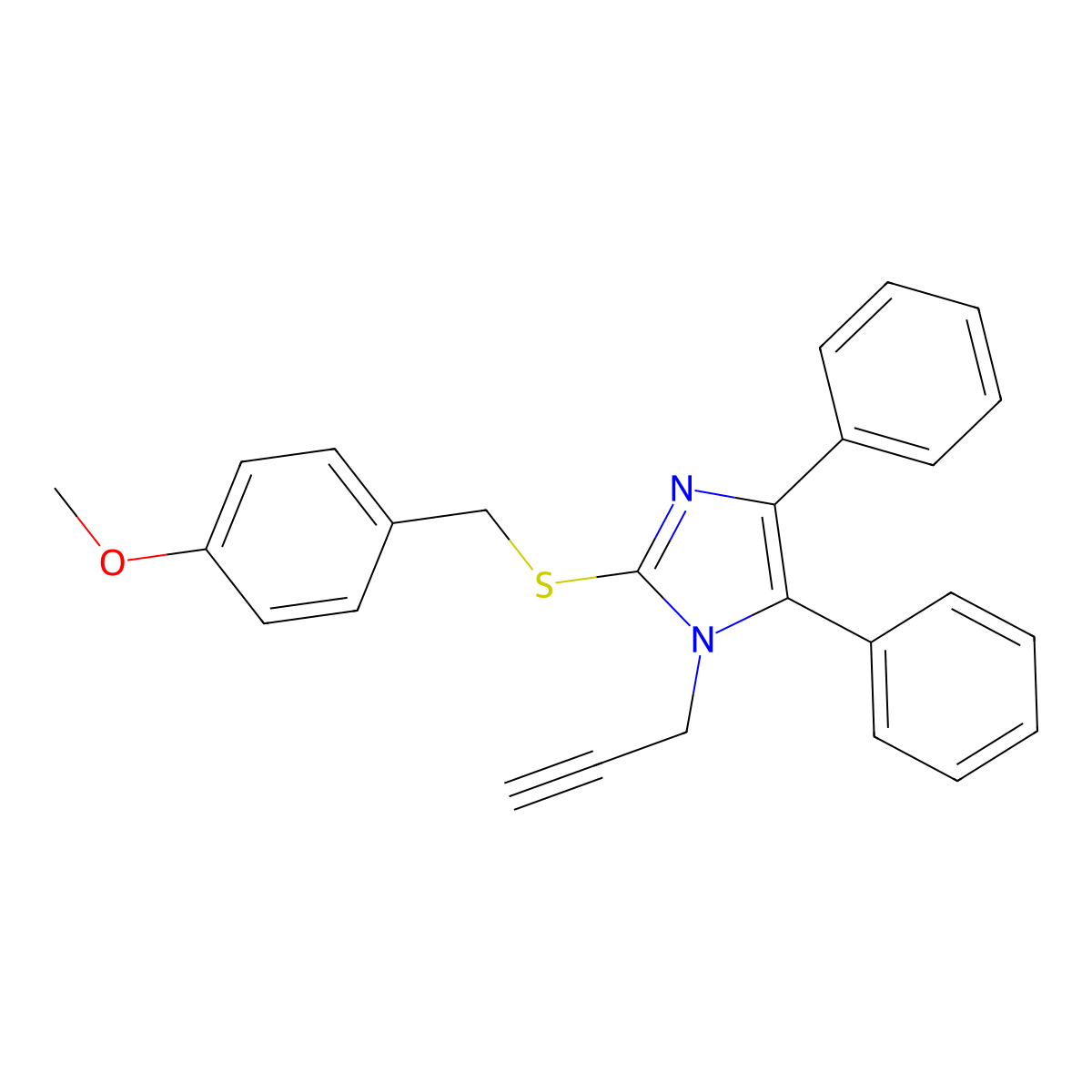 4-({[4,5-diphenyl-1-(2-propynyl)-1H-imidazol-2-yl]sulfanyl}methyl)phenyl methyl ether molecular structure, CAS 339277-70-2