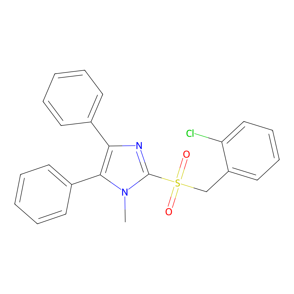 2-chlorobenzyl 1-methyl-4,5-diphenyl-1H-imidazol-2-yl sulfone molecular structure, CAS 339277-72-4