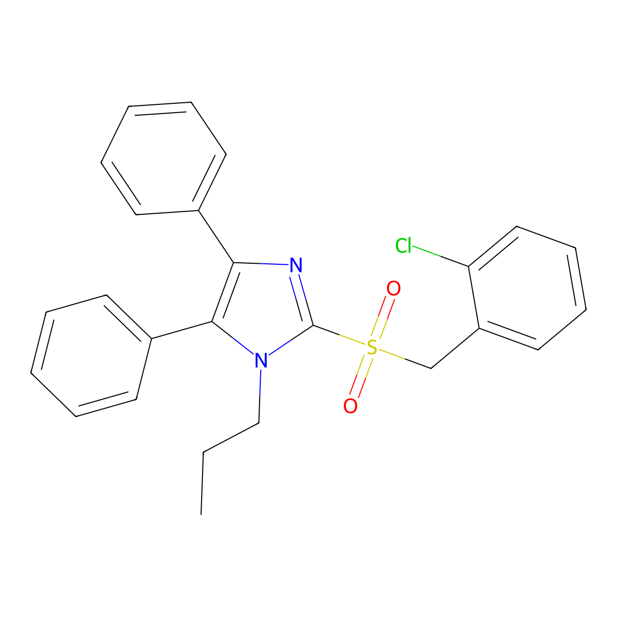 2-chlorobenzyl 4,5-diphenyl-1-propyl-1H-imidazol-2-yl sulfone molecular structure, CAS 339277-73-5