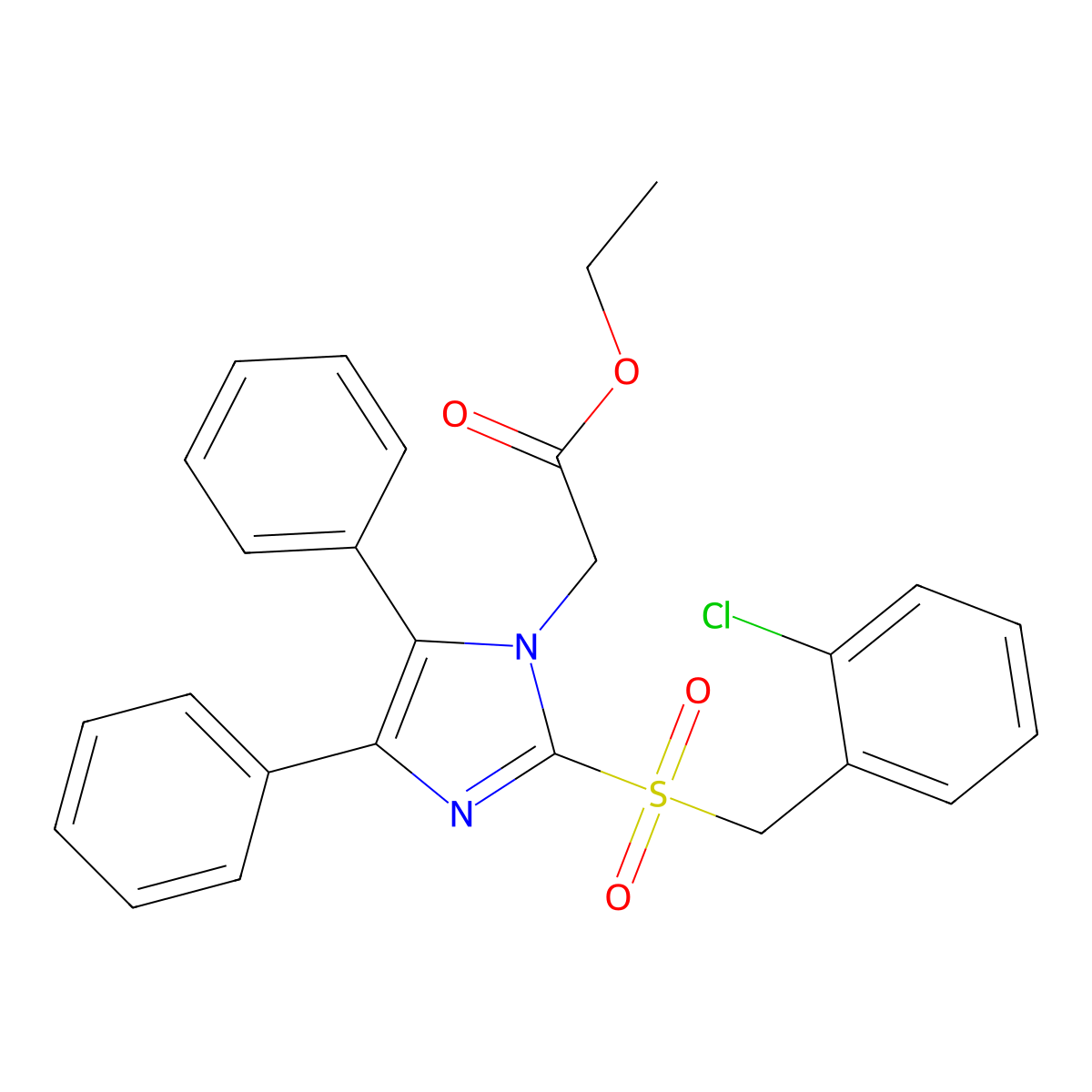 ethyl 2-{2-[(2-chlorobenzyl)sulfonyl]-4,5-diphenyl-1H-imidazol-1-yl}acetate molecular structure, CAS 339277-76-8