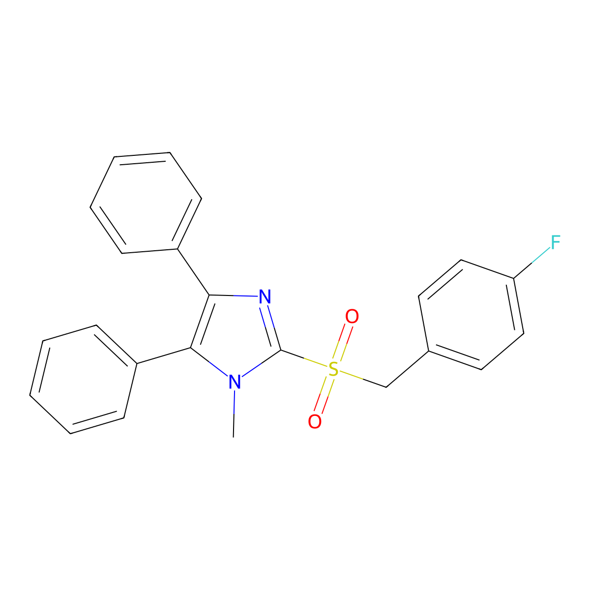 4-fluorobenzyl 1-methyl-4,5-diphenyl-1H-imidazol-2-yl sulfone molecular structure, CAS 339277-77-9