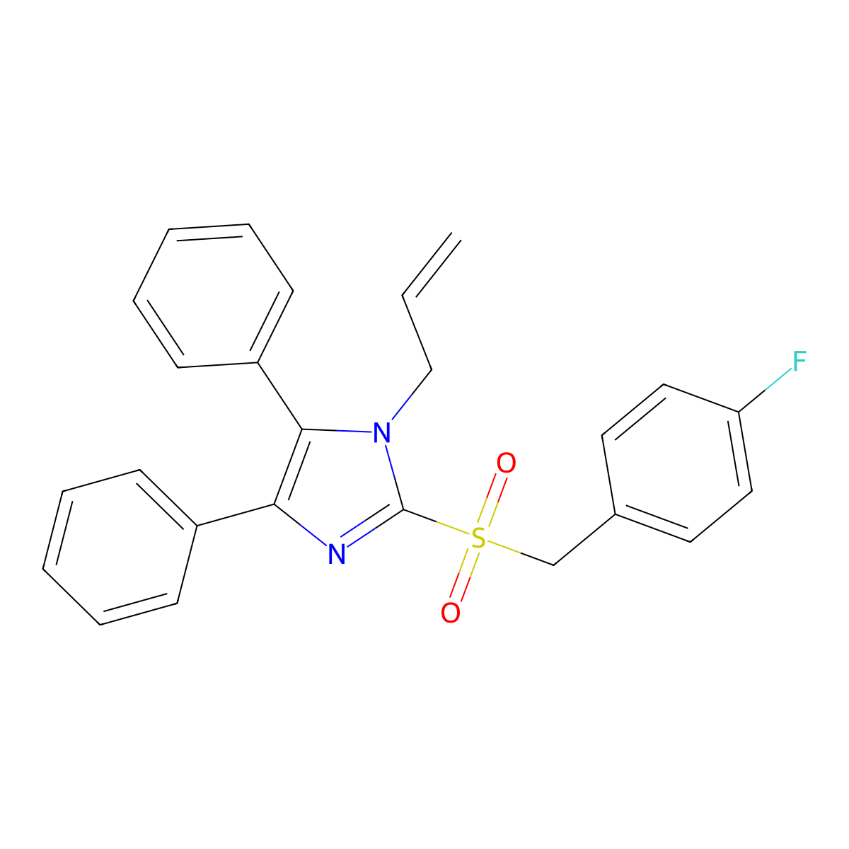 1-allyl-2-[(4-fluorobenzyl)sulfonyl]-4,5-diphenyl-1H-imidazole molecular structure, CAS 339277-78-0