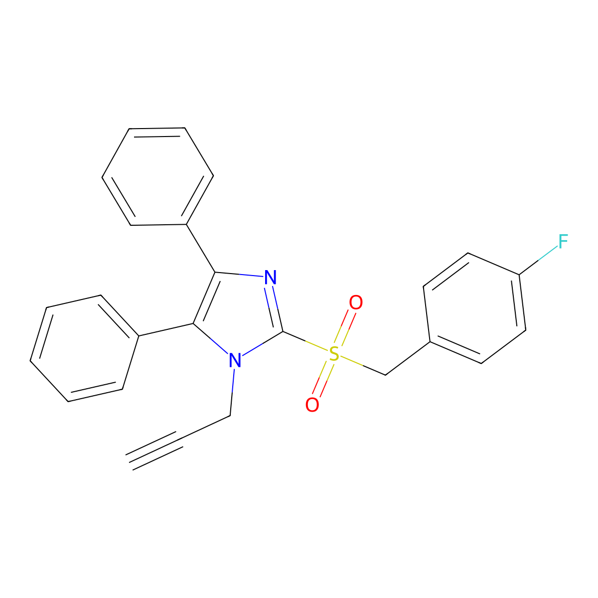 4,5-diphenyl-1-(2-propynyl)-1H-imidazol-2-yl 4-fluorobenzyl sulfone molecular structure, CAS 339277-79-1
