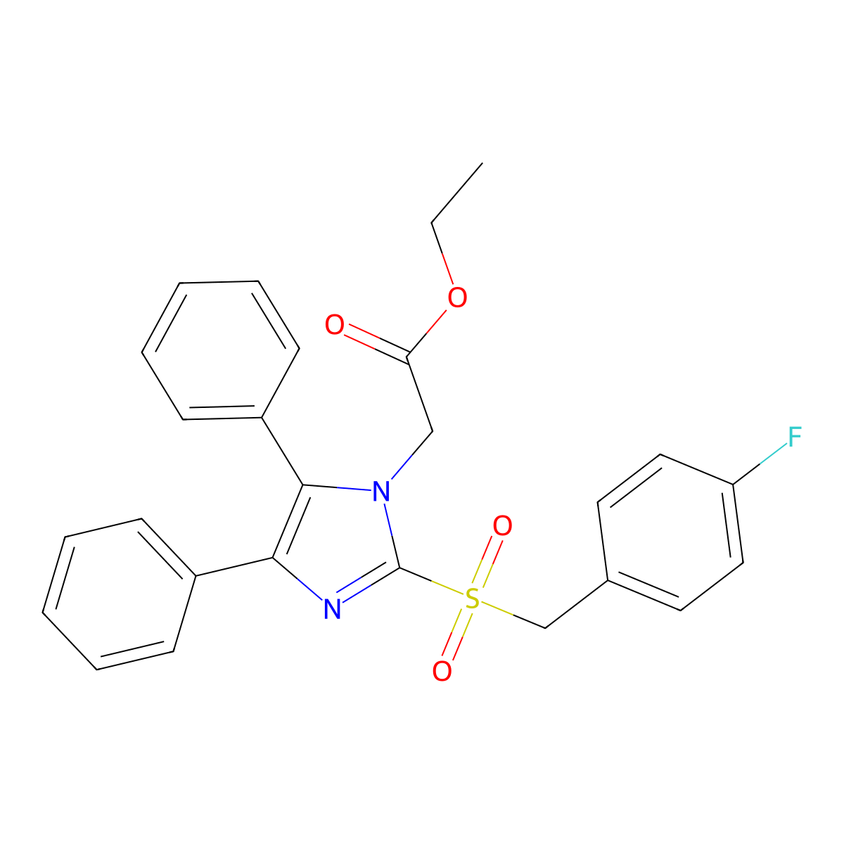 ethyl 2-{2-[(4-fluorobenzyl)sulfonyl]-4,5-diphenyl-1H-imidazol-1-yl}acetate molecular structure, CAS 339277-80-4