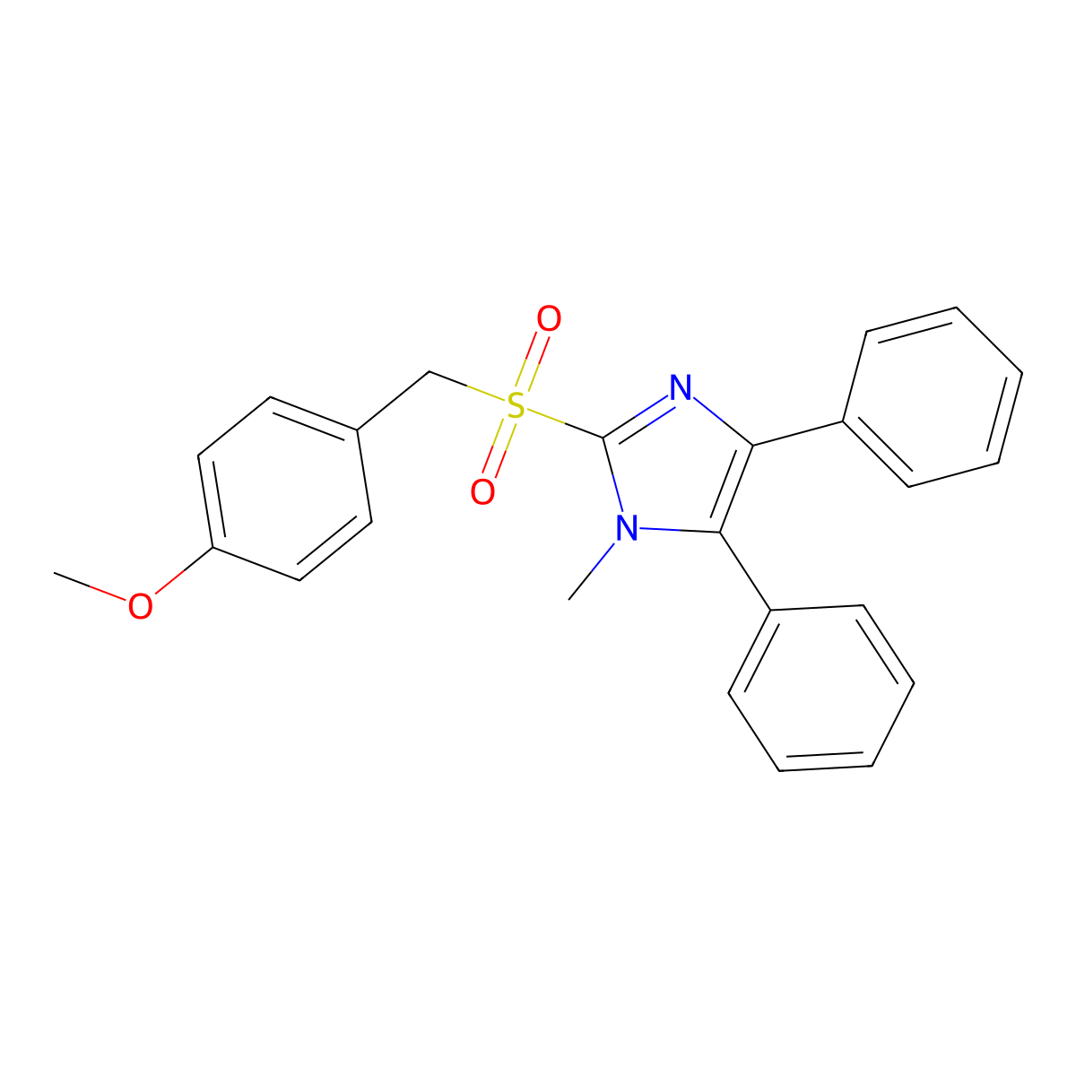 4-methoxybenzyl 1-methyl-4,5-diphenyl-1H-imidazol-2-yl sulfone molecular structure, CAS 339277-81-5