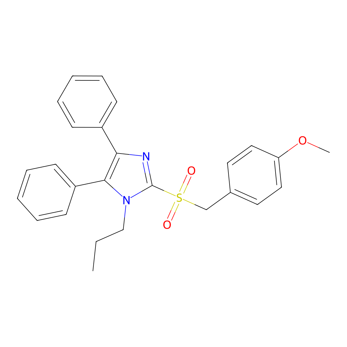4,5-diphenyl-1-propyl-1H-imidazol-2-yl 4-methoxybenzyl sulfone molecular structure, CAS 339277-82-6