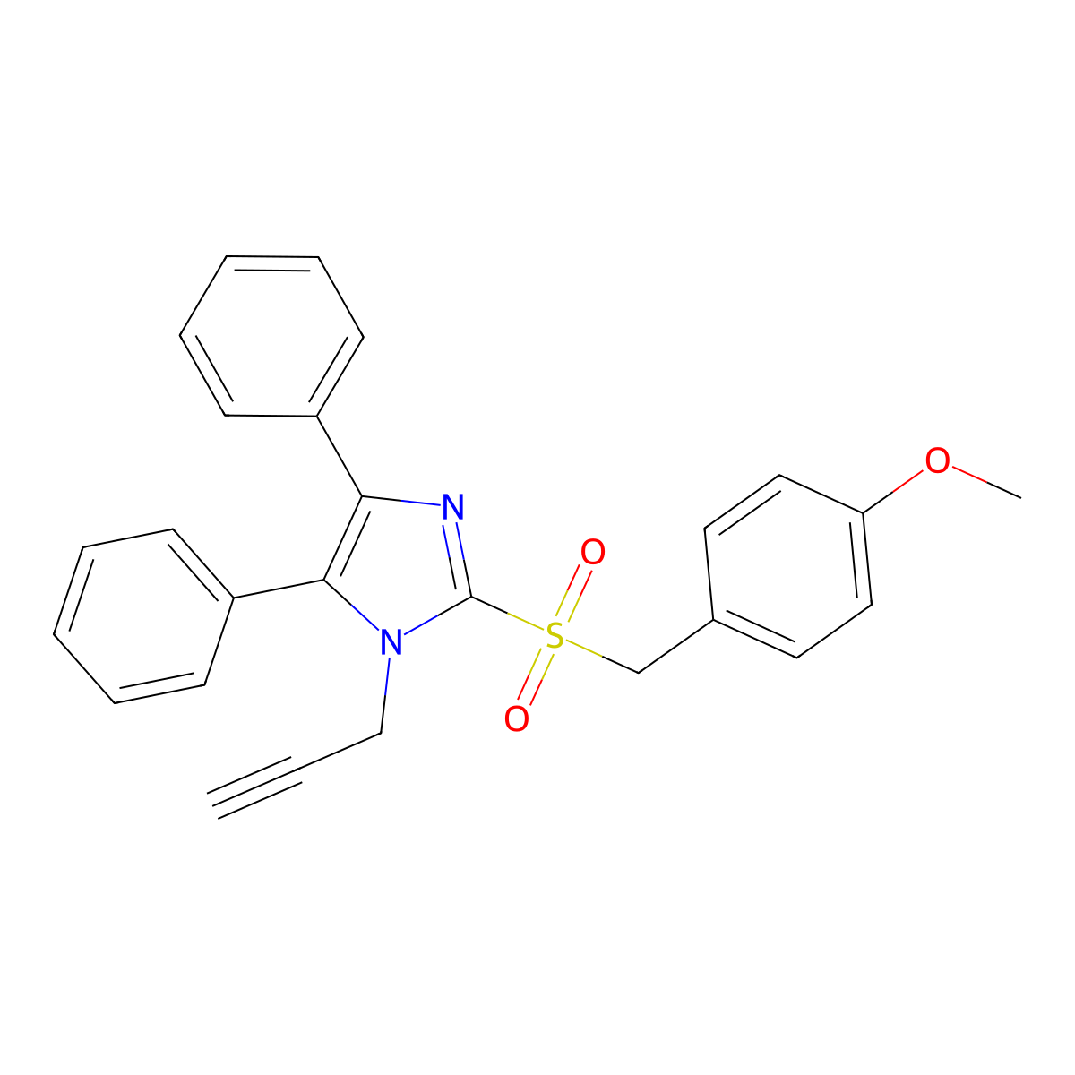 4,5-diphenyl-1-(2-propynyl)-1H-imidazol-2-yl 4-methoxybenzyl sulfone molecular structure, CAS 339277-83-7