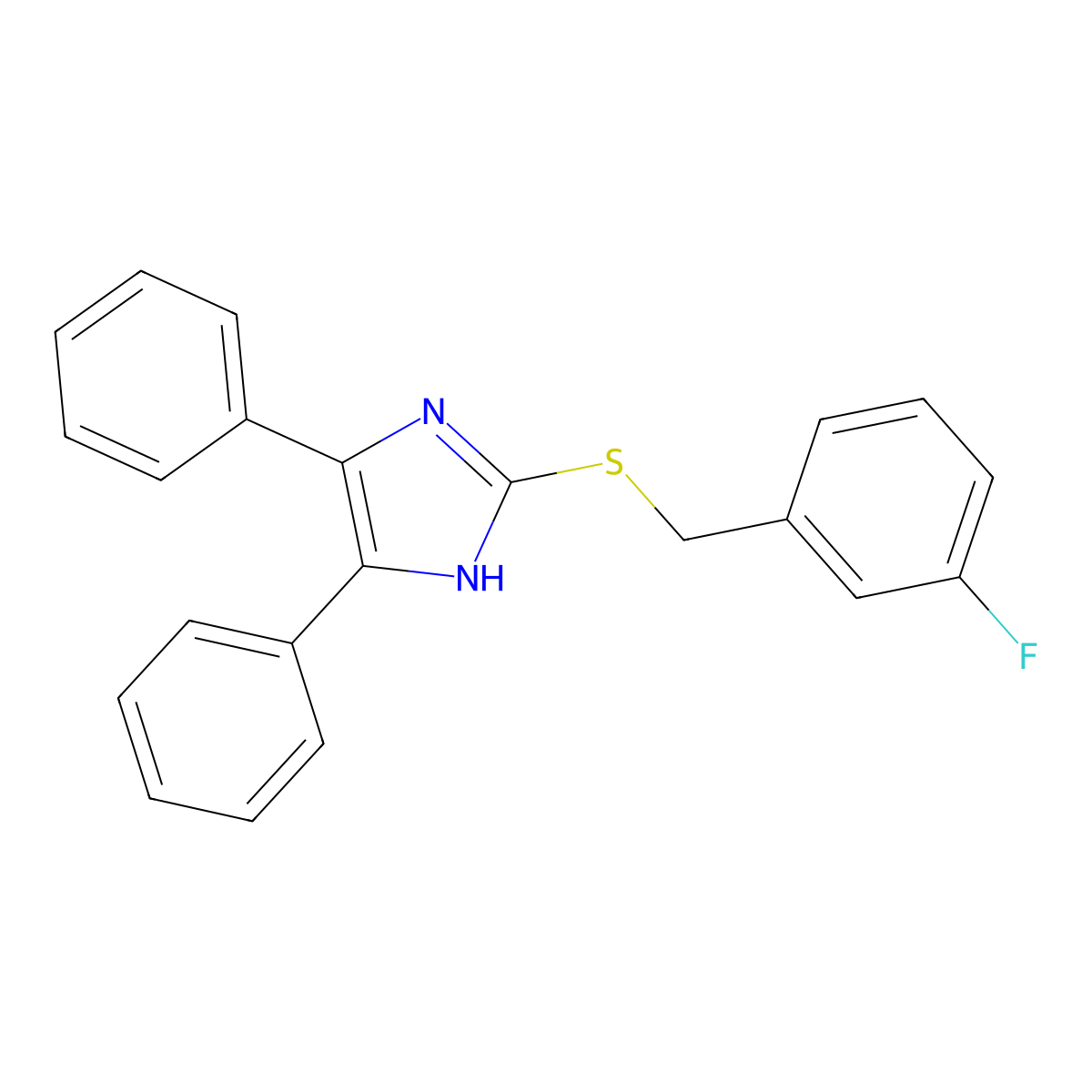4,5-diphenyl-1H-imidazol-2-yl 3-fluorobenzyl sulfide molecular structure, CAS 339277-85-9
