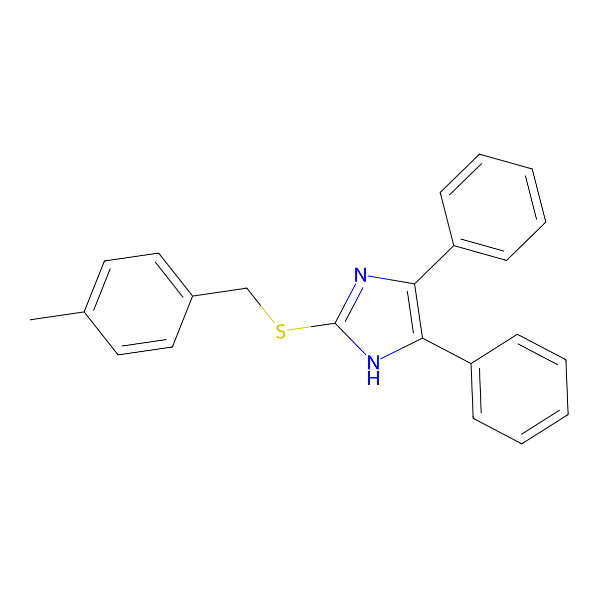 4,5-diphenyl-1H-imidazol-2-yl 4-methylbenzyl sulfide molecular structure, CAS 339277-86-0