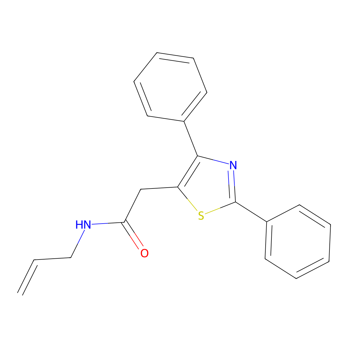 N-allyl-2-(2,4-diphenyl-1,3-thiazol-5-yl)acetamide molecular structure, CAS 339277-88-2
