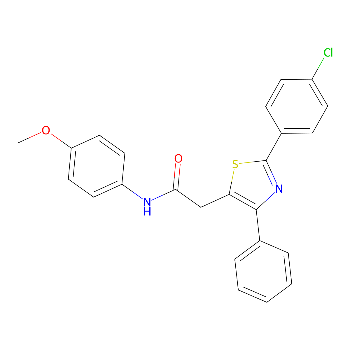 2-[2-(4-chlorophenyl)-4-phenyl-1,3-thiazol-5-yl]-N-(4-methoxyphenyl)acetamide molecular structure, CAS 339277-90-6