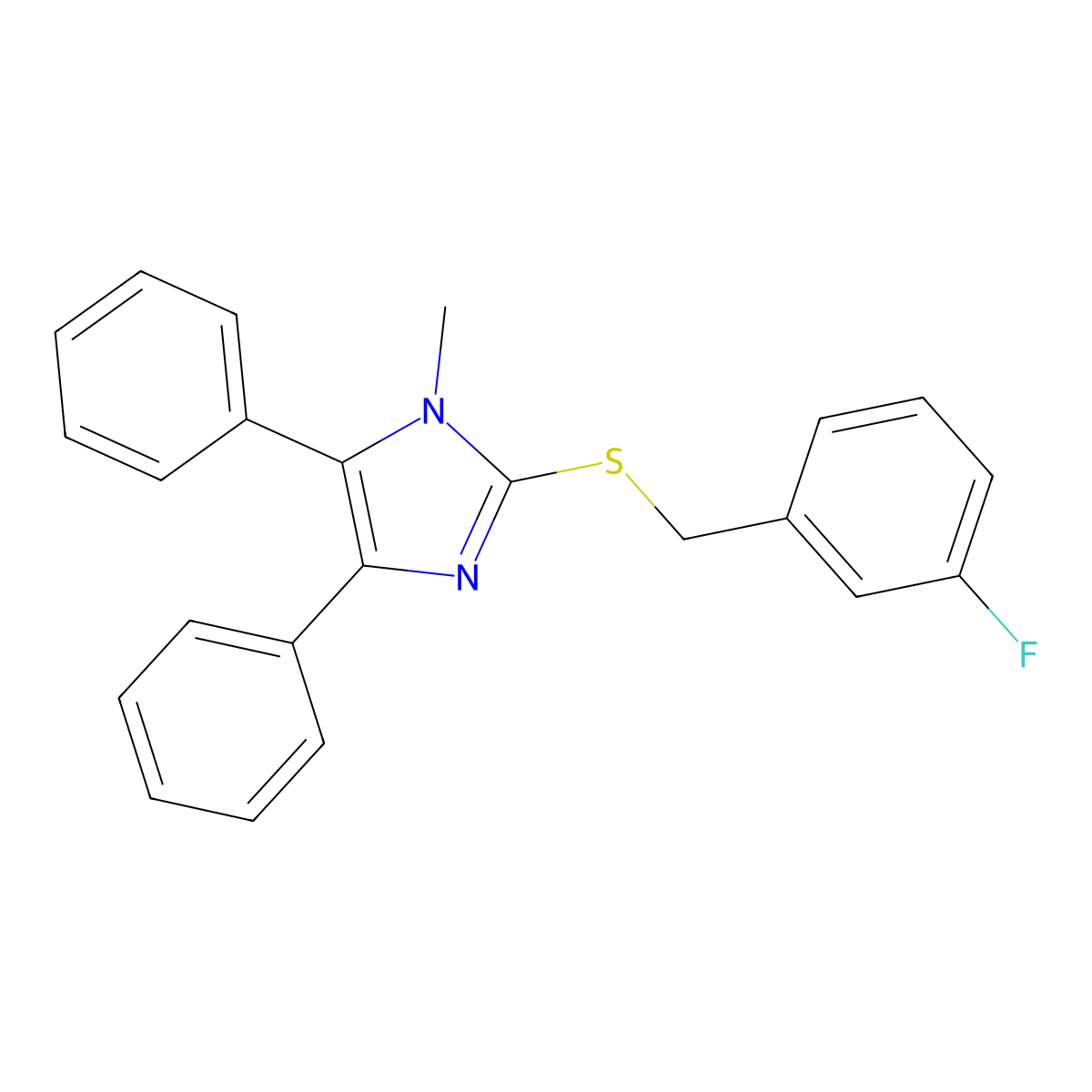 3-fluorobenzyl 1-methyl-4,5-diphenyl-1H-imidazol-2-yl sulfide molecular structure, CAS 339277-93-9