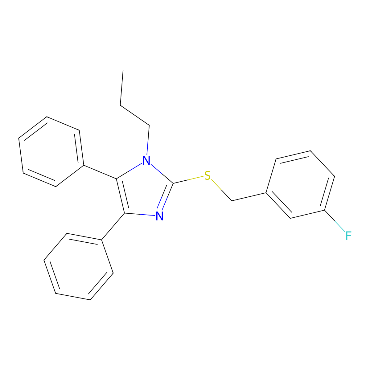 4,5-diphenyl-1-propyl-1H-imidazol-2-yl 3-fluorobenzyl sulfide molecular structure, CAS 339277-94-0