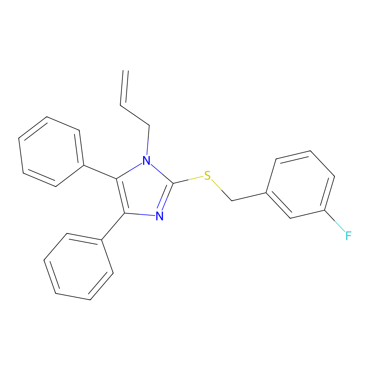 1-allyl-2-[(3-fluorobenzyl)sulfanyl]-4,5-diphenyl-1H-imidazole molecular structure, CAS 339277-95-1