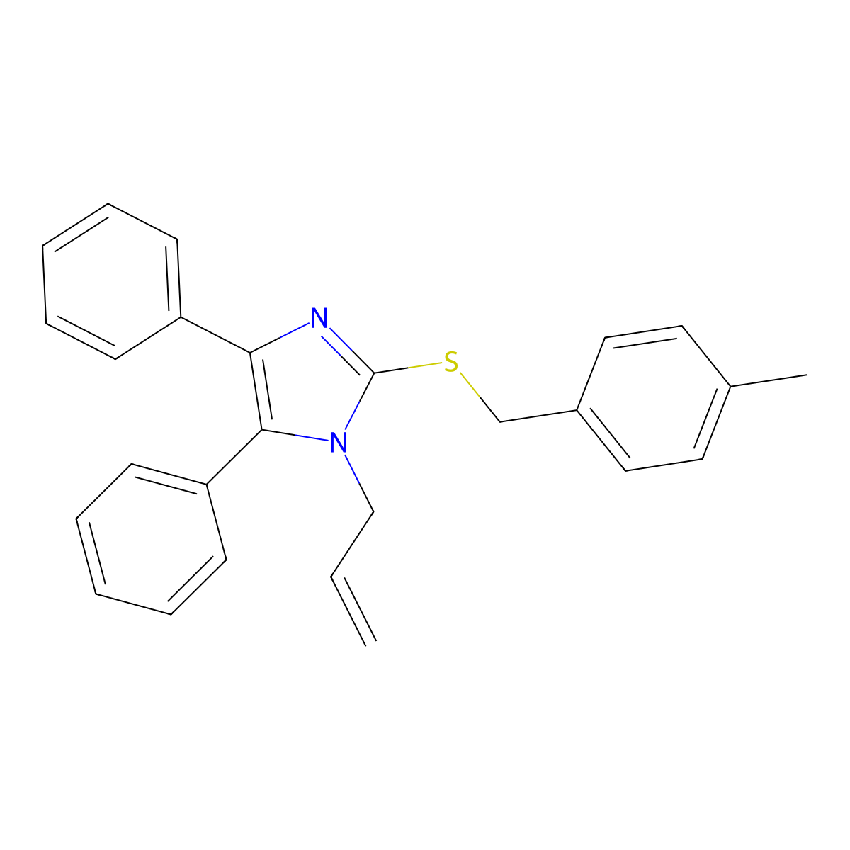 1-allyl-2-[(4-methylbenzyl)sulfanyl]-4,5-diphenyl-1H-imidazole molecular structure, CAS 339278-00-1