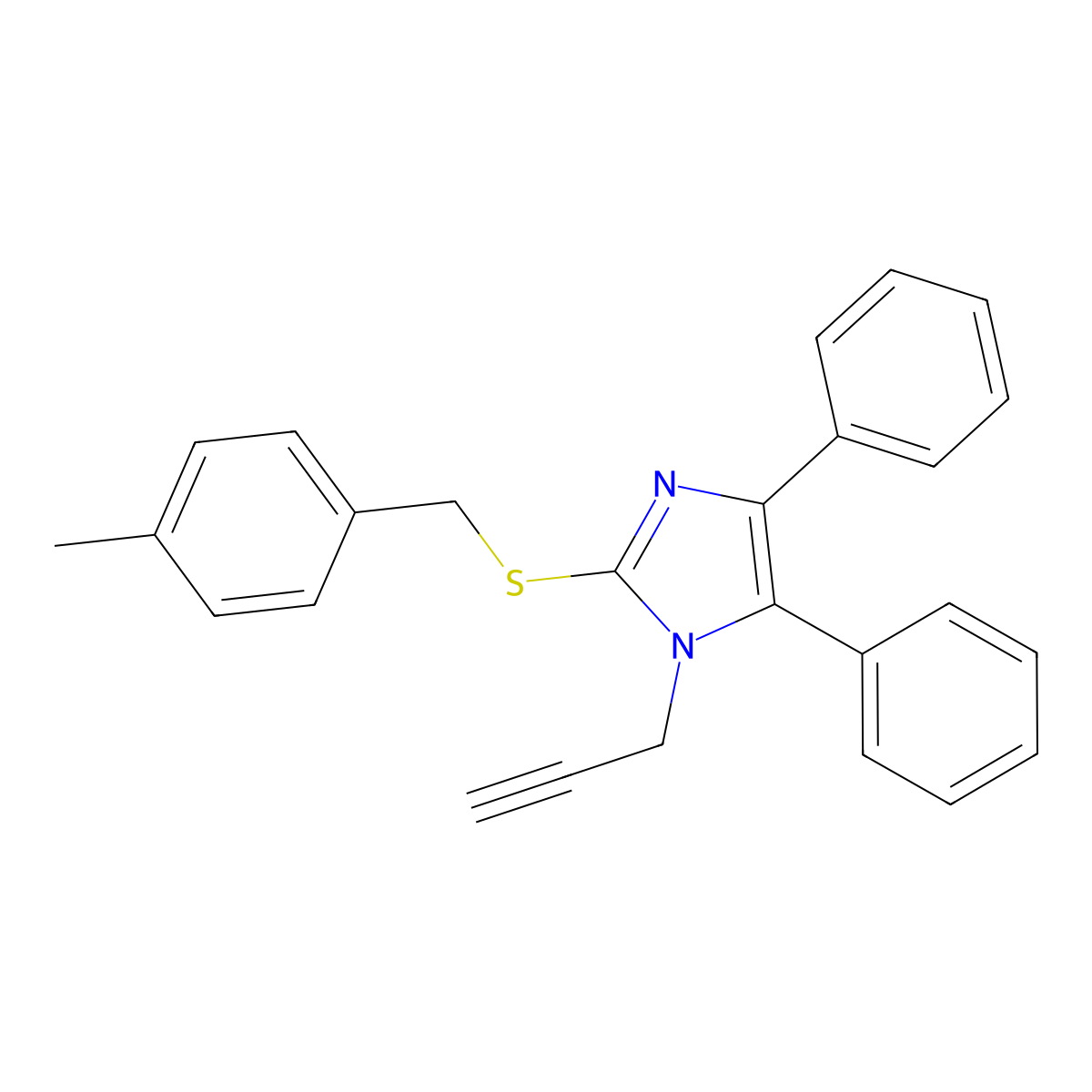 4,5-diphenyl-1-(2-propynyl)-1H-imidazol-2-yl 4-methylbenzyl sulfide molecular structure, CAS 339278-01-2