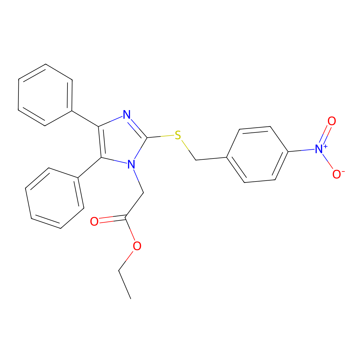 ethyl 2-{2-[(4-nitrobenzyl)sulfanyl]-4,5-diphenyl-1H-imidazol-1-yl}acetate molecular structure, CAS 339278-03-4