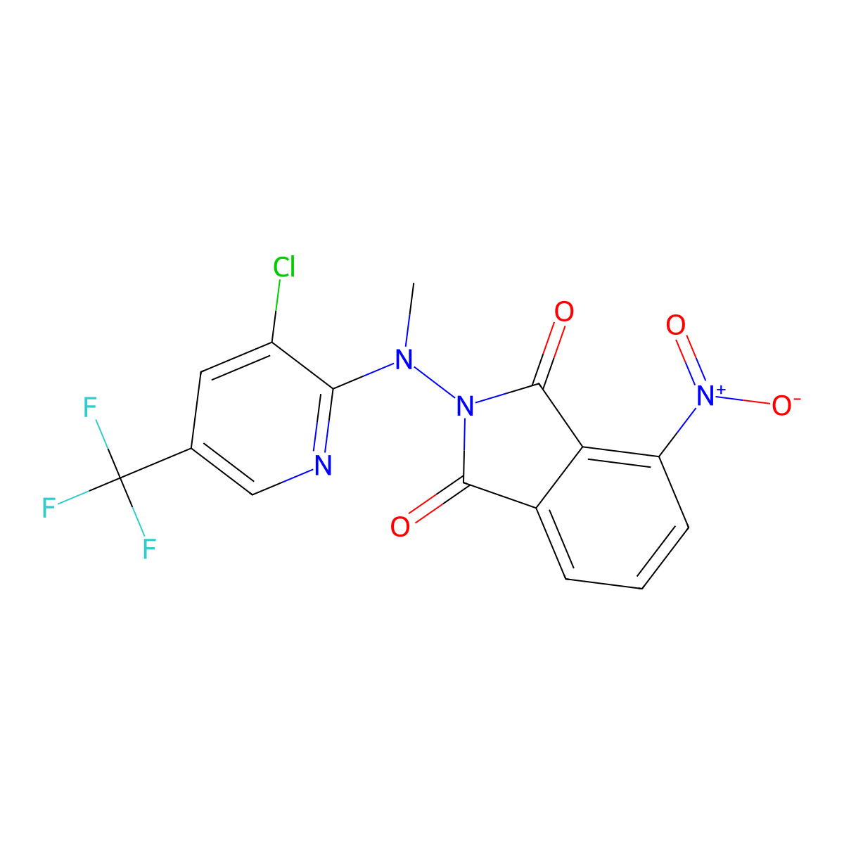 2-[[3-chloro-5-(trifluoromethyl)-2-pyridinyl](methyl)amino]-4-nitro-1H-isoindole-1,3(2H)-dione molecular structure, CAS 339278-05-6