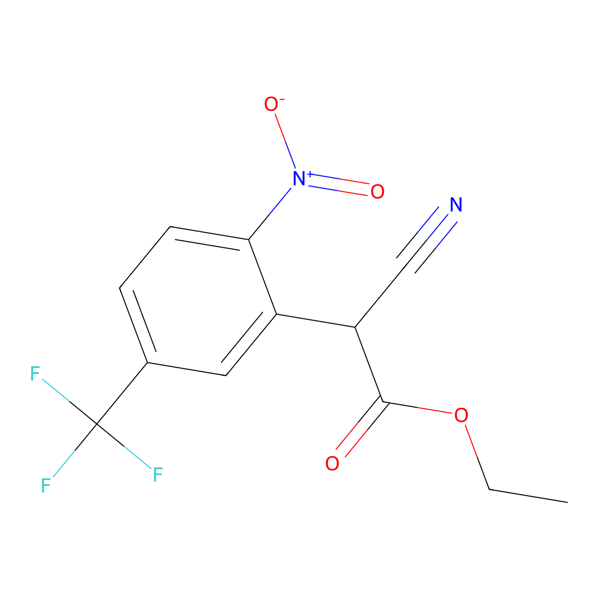 Ethyl 2-cyano-2-[2-nitro-5-(trifluoromethyl)phenyl]acetate molecular structure, CAS 339278-07-8