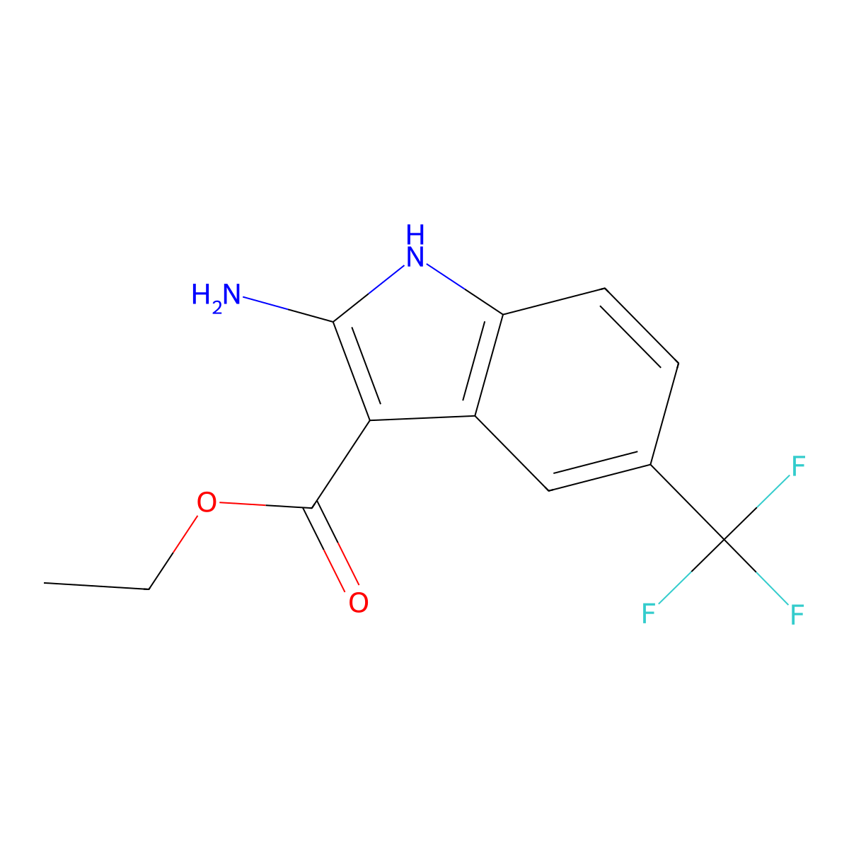 ethyl 2-amino-5-(trifluoromethyl)-1H-indole-3-carboxylate molecular structure, CAS 339278-08-9