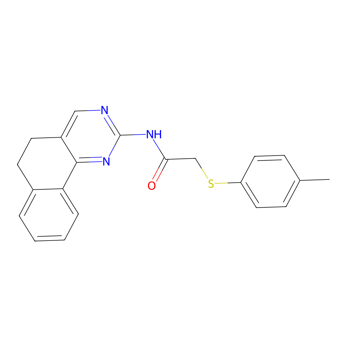 N-(5,6-dihydrobenzo[h]quinazolin-2-yl)-2-(4-methylphenyl)sulfanylacetamide molecular structure, CAS 339278-12-5
