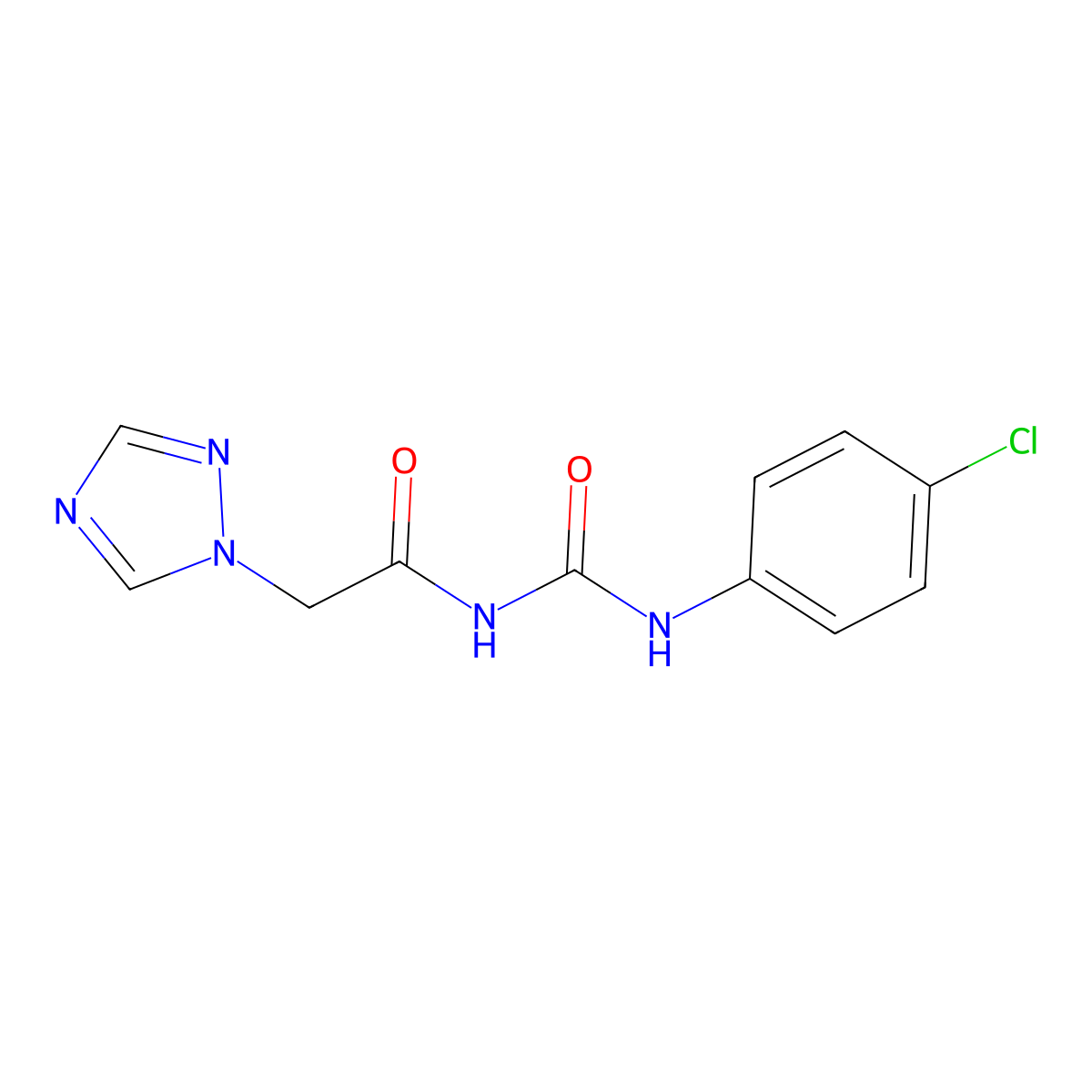 N-(4-chlorophenyl)-N'-[2-(1H-1,2,4-triazol-1-yl)acetyl]urea molecular structure, CAS 339278-23-8