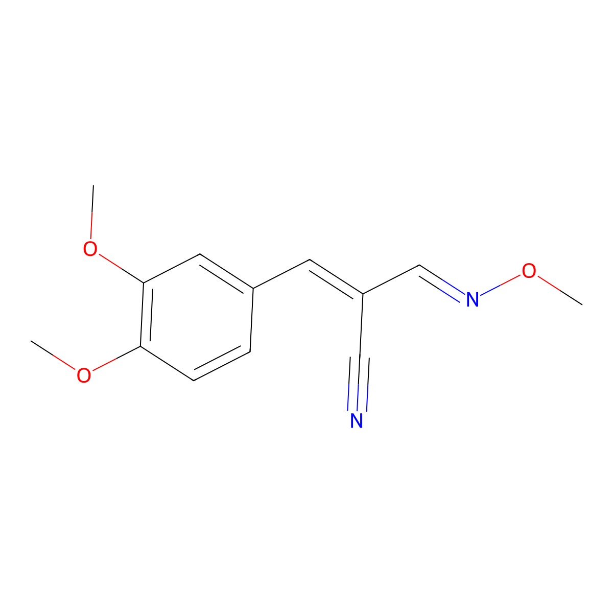 3-(3,4-Dimethoxyphenyl)-2-[(methoxyimino)methyl]acrylonitrile molecular structure, CAS 339278-30-7