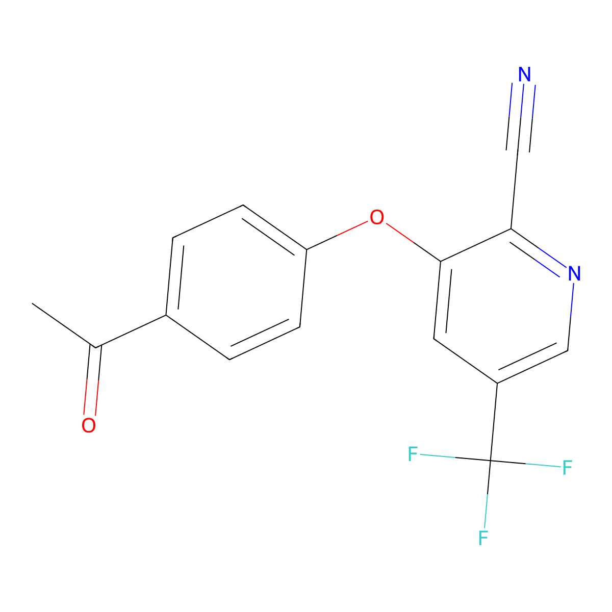 3-(4-Acetylphenoxy)-5-(trifluoromethyl)pyridine-2-carbonitrile molecular structure, CAS 339278-36-3