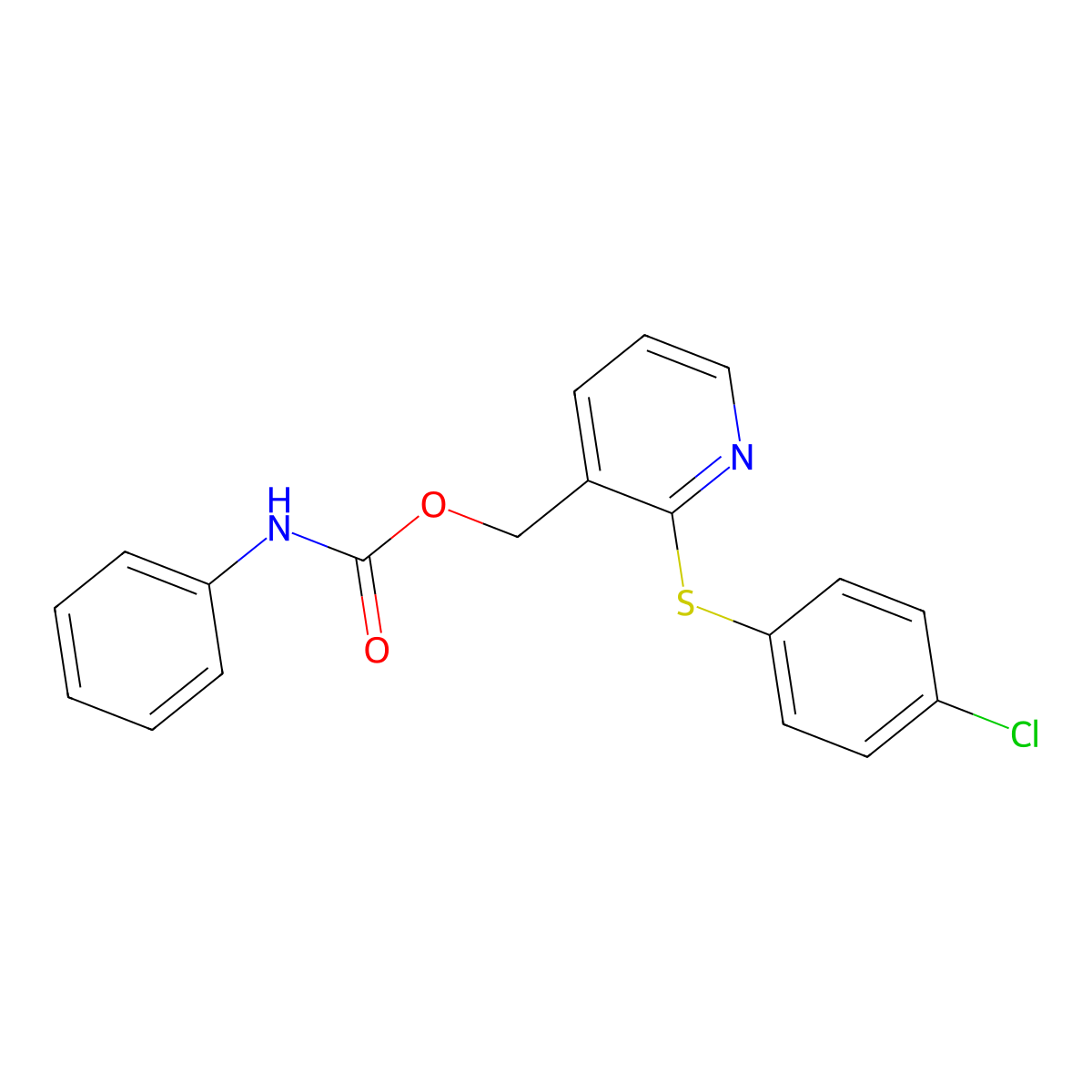 {2-[(4-chlorophenyl)sulfanyl]-3-pyridinyl}methyl N-phenylcarbamate molecular structure, CAS 339278-46-5