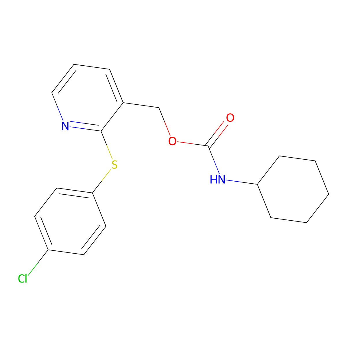 {2-[(4-chlorophenyl)sulfanyl]-3-pyridinyl}methyl N-cyclohexylcarbamate molecular structure, CAS 339278-53-4