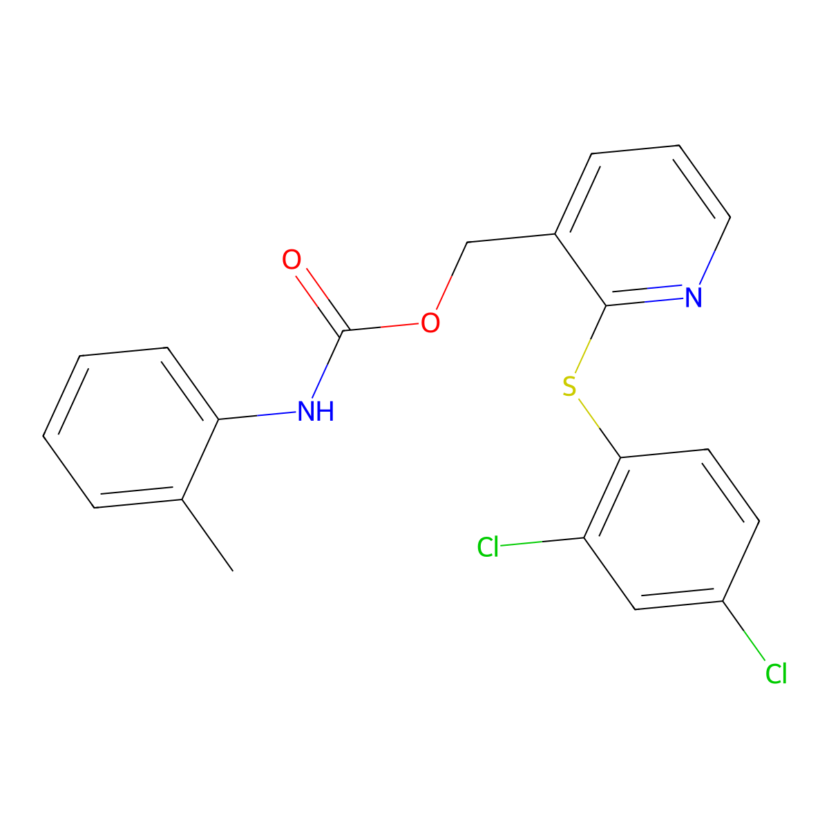 [2-(2,4-dichlorophenyl)sulfanylpyridin-3-yl]methyl N-(2-methylphenyl)carbamate molecular structure, CAS 339278-54-5
