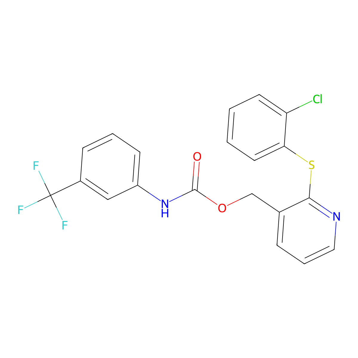 [2-(2-chlorophenyl)sulfanylpyridin-3-yl]methyl N-[3-(trifluoromethyl)phenyl]carbamate molecular structure, CAS 339278-60-3