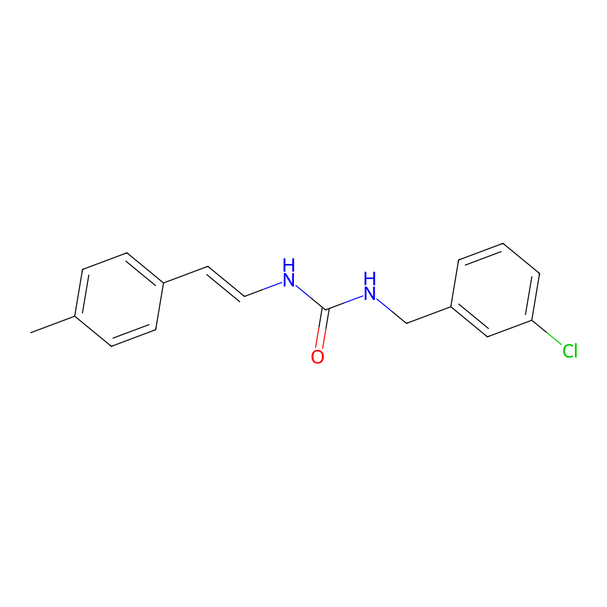 1-[(3-chlorophenyl)methyl]-3-[(E)-2-(4-methylphenyl)ethenyl]urea molecular structure, CAS 339278-61-4