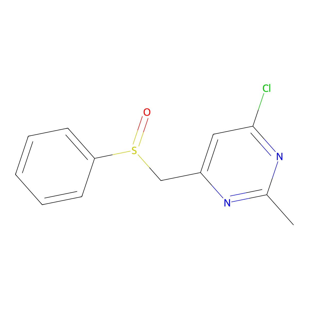 4-Chloro-2-methyl-6-[(phenylsulfinyl)methyl]pyrimidine molecular structure, CAS 339278-67-0
