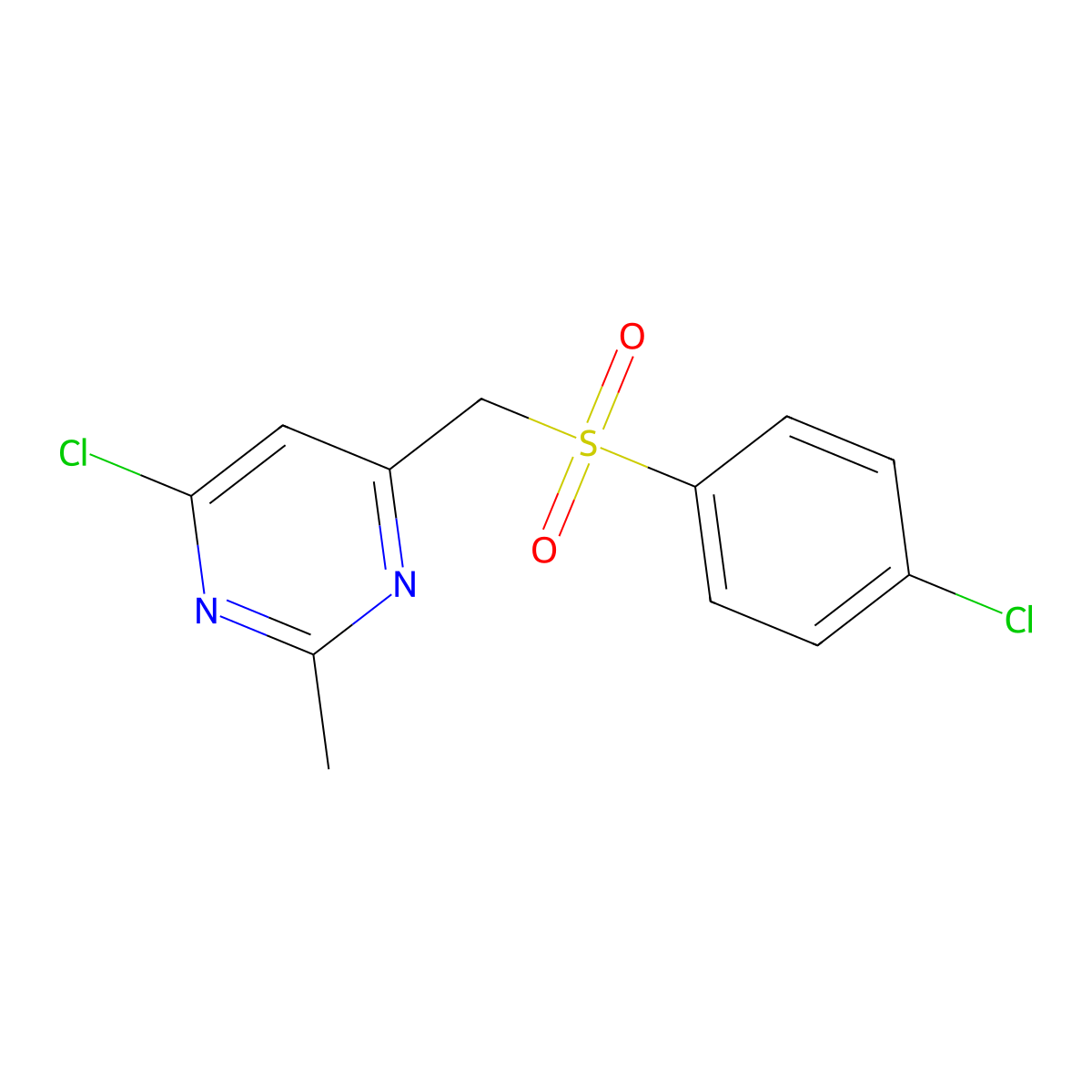 (6-Chloro-2-methyl-4-pyrimidinyl)methyl 4-chlorophenyl sulfone molecular structure, CAS 339278-84-1