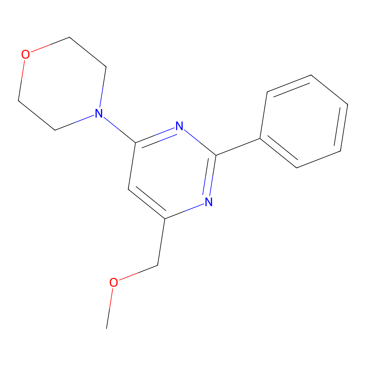 4-[6-(Methoxymethyl)-2-phenylpyrimidin-4-yl]morpholine molecular structure, CAS 339278-90-9