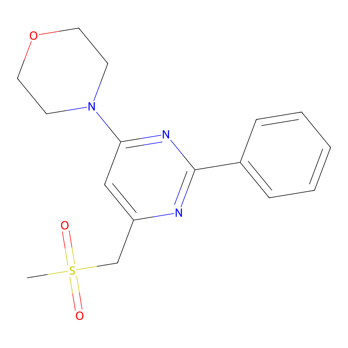 Methyl (6-morpholino-2-phenyl-4-pyrimidinyl)methyl sulfone molecular structure, CAS 339278-96-5
