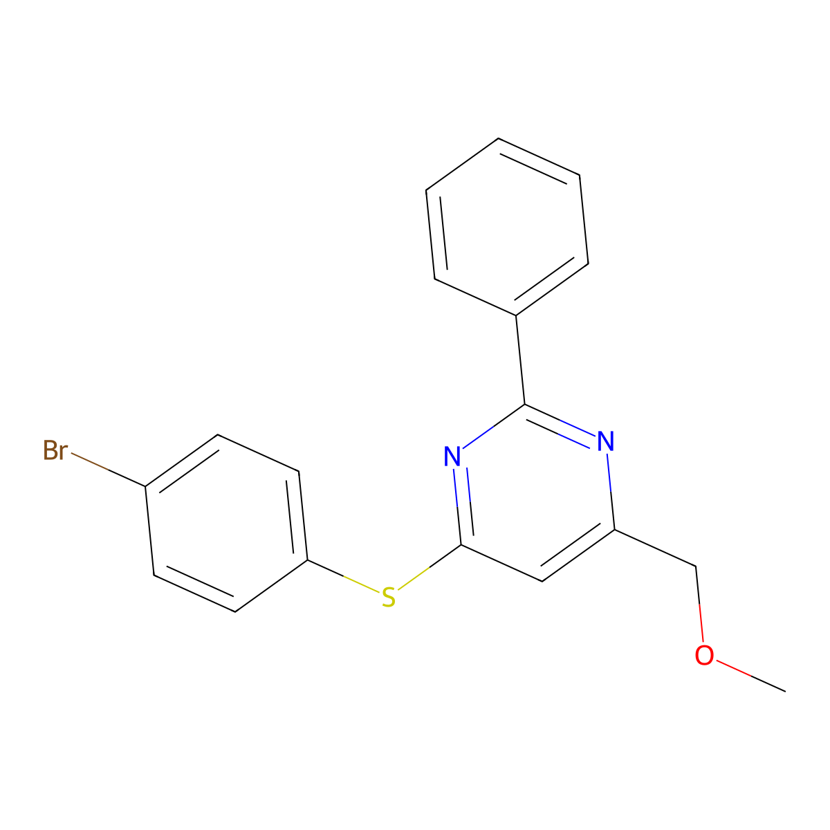 4-[(4-Bromophenyl)sulfanyl]-6-(methoxymethyl)-2-phenylpyrimidine molecular structure, CAS 339279-08-2