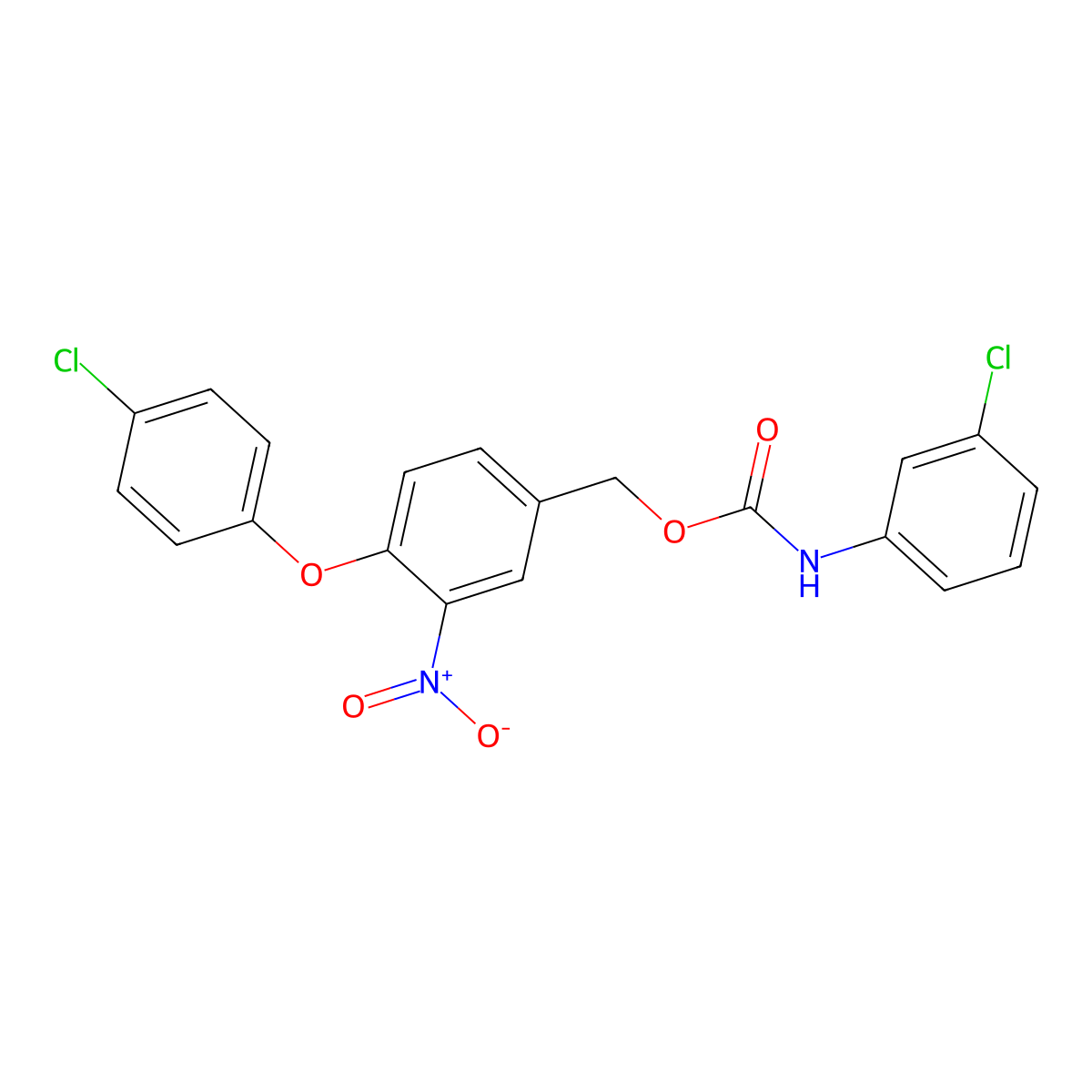 [4-(4-chlorophenoxy)-3-nitrophenyl]methyl N-(3-chlorophenyl)carbamate molecular structure, CAS 339279-24-2