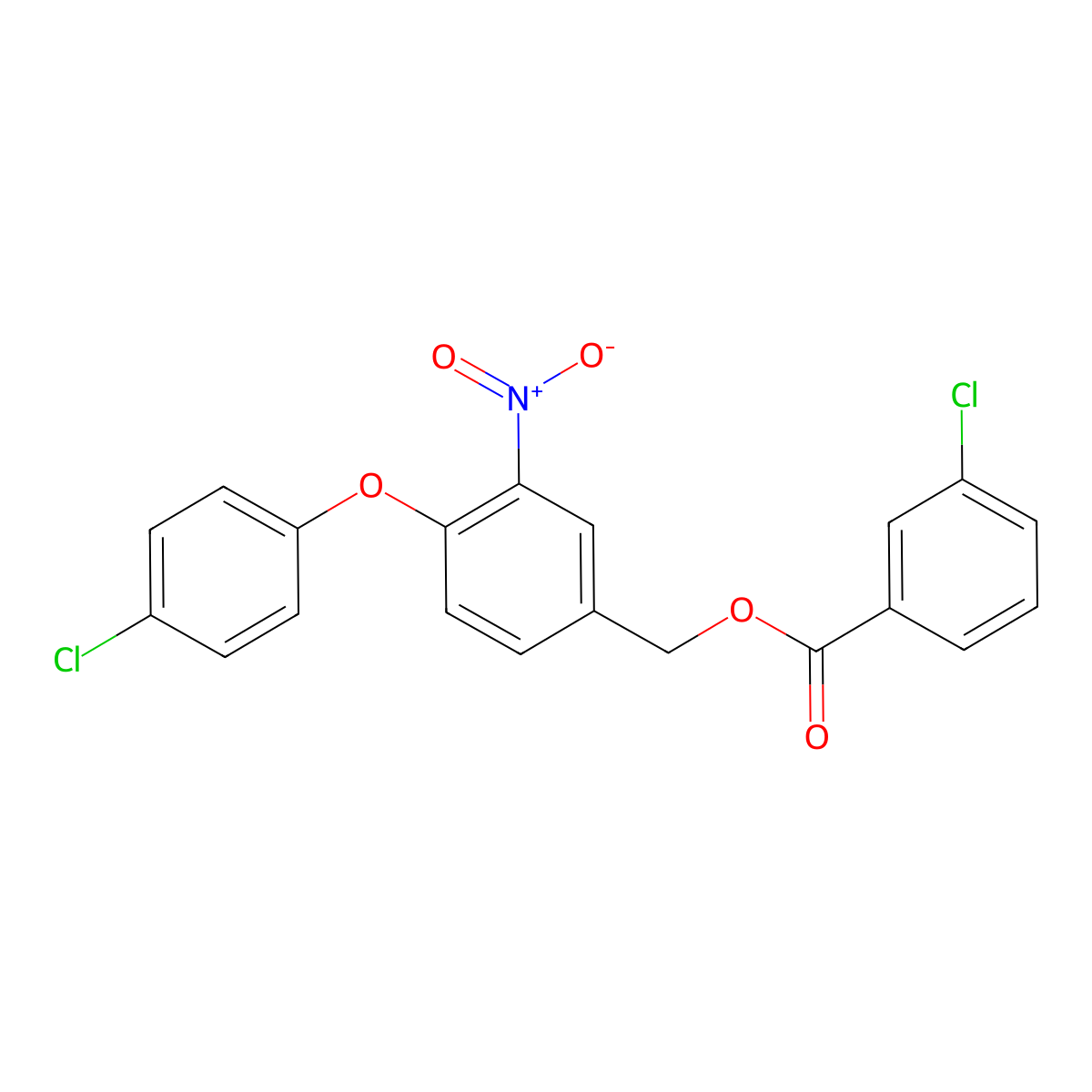 [4-(4-Chlorophenoxy)-3-nitrophenyl]methyl 3-chlorobenzoate molecular structure, CAS 339279-25-3