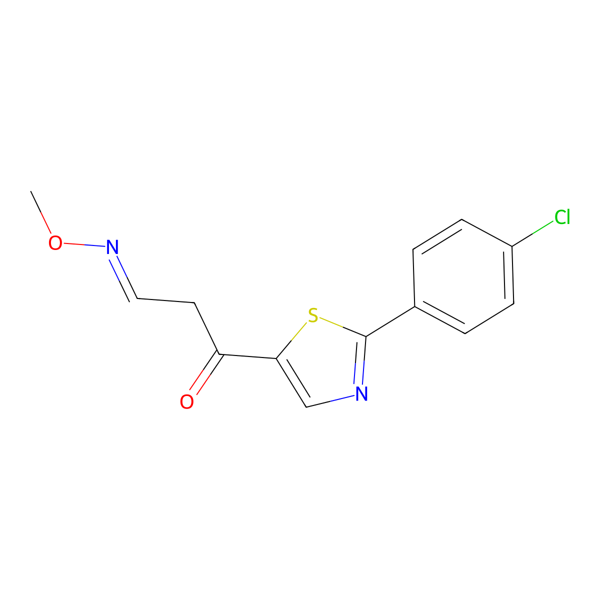3-[2-(4-chlorophenyl)-1,3-thiazol-5-yl]-3-oxopropanal O-methyloxime molecular structure, CAS 339279-40-2