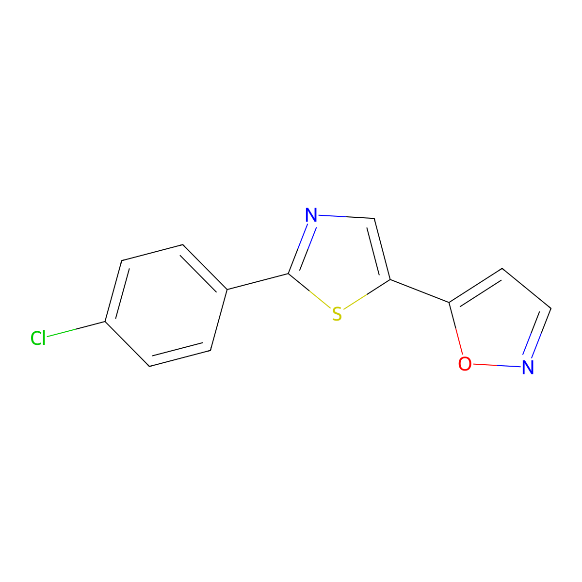 5-[2-(4-Chlorophenyl)-1,3-thiazol-5-yl]-1,2-oxazole molecular structure, CAS 339279-48-0