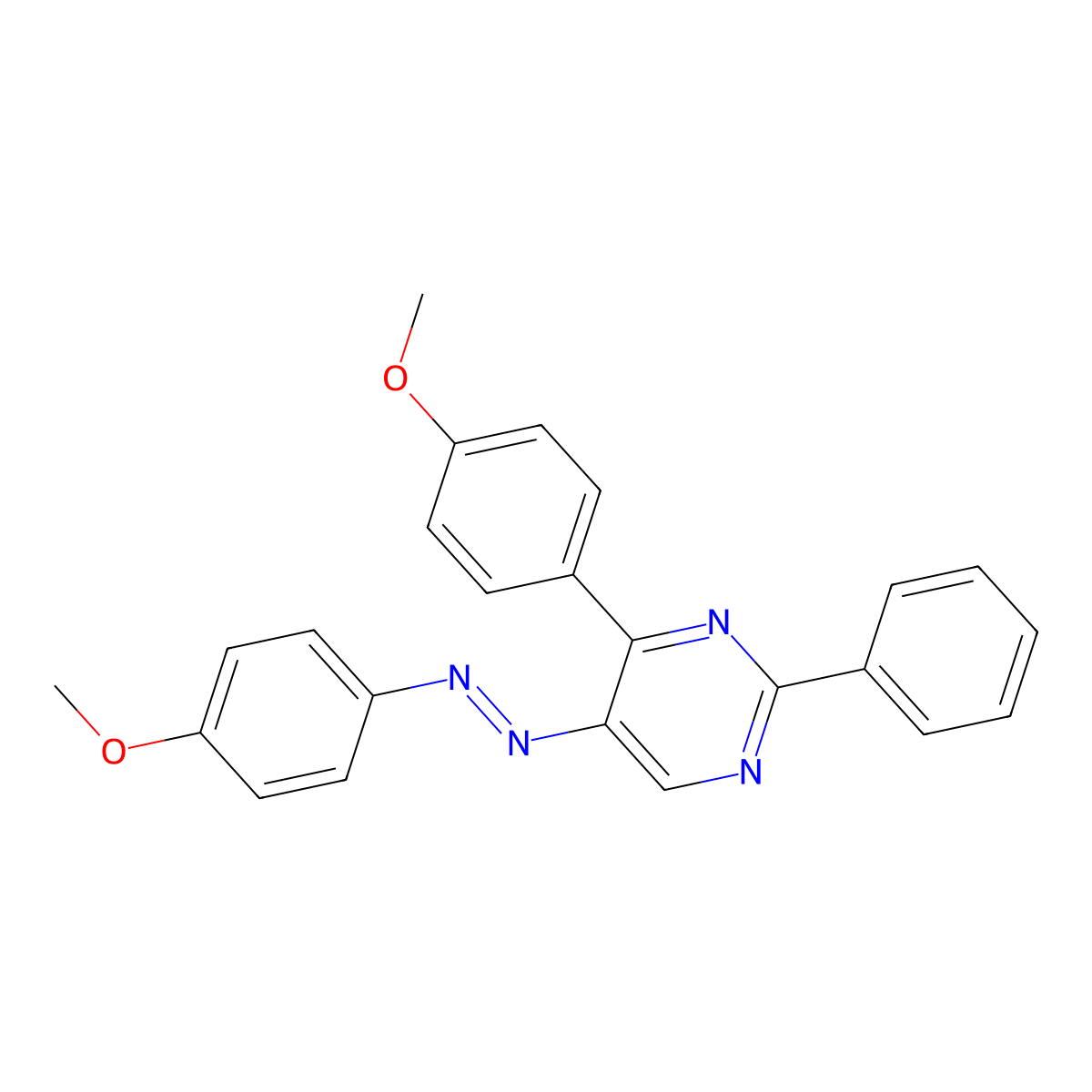 4-(4-Methoxyphenyl)-5-[2-(4-methoxyphenyl)diazenyl]-2-phenylpyrimidine molecular structure, CAS 339279-52-6