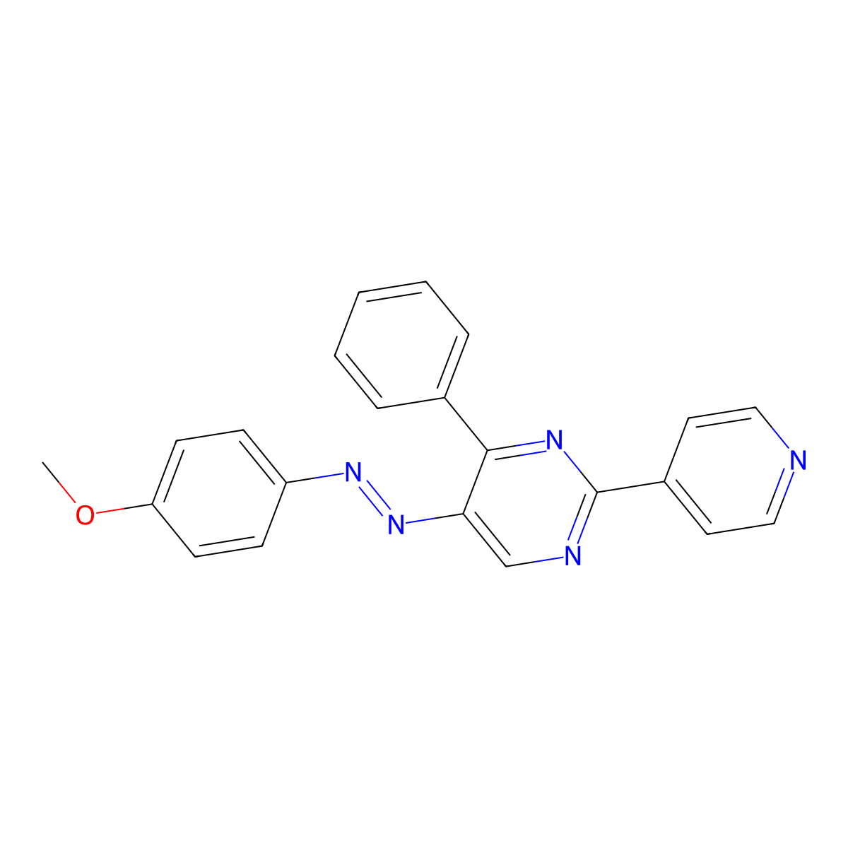 5-[2-(4-Methoxyphenyl)diazenyl]-4-phenyl-2-(4-pyridinyl)pyrimidine molecular structure, CAS 339279-55-9